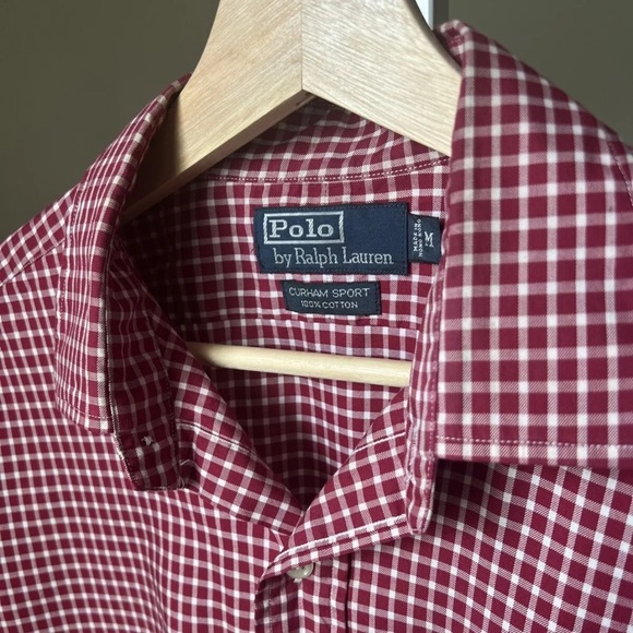 Polo Ralph Lauren Men’s Curham Sport Red Cotton Plaid Button Up Size M - Picture 7 of 7